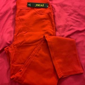 NWT Women's High Waist Jegging Pull-On Stretch Skinny Pant 2XL Plus, Red